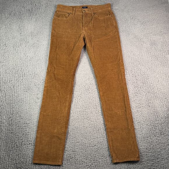 J Crew Corduroy Pants Mens 28x32 Brown Fair Trade Preppy Chino Slim Fit - Picture 2 of 11